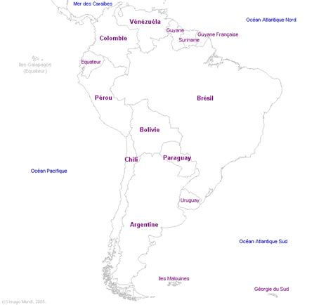 Carte De Lamérique Du Sud Localisation Des Pays