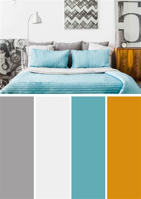 10 Creative Gray Color Combinations And Photos Grey Bedroom With Pop