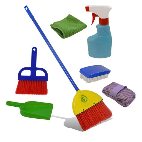 Childrens Pretend Cleaning Set Broom Mini Sweeper Toy Cleaning Supplies
