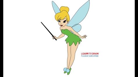 How To Draw A Cute Tinkerbell Step By Step Easy Youtube