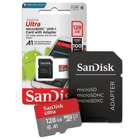 Cartão 128gb Micro Sdxc Sandisk Classe 10 Ultra Sd 100mbs Jls