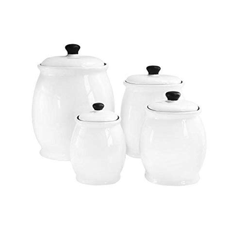 American Atelier 4 Piece Canister Set White American Ate