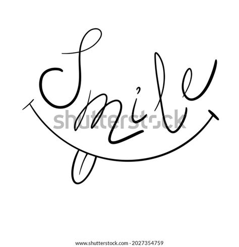 Smile Lettering Isolated On White Background Stock Vector Royalty Free