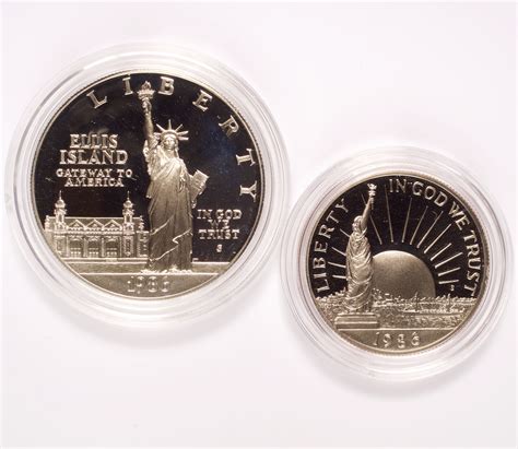 1986 S Liberty Commemorative Two Coin Proof Silver Dollar And Half