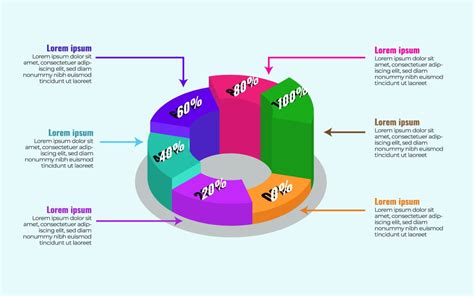 Isometric 3d Pie Chart Infographics Design Template Free Download