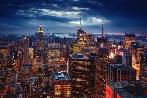 Building Lights Usa Night Evening New York City Wallpapers Hd