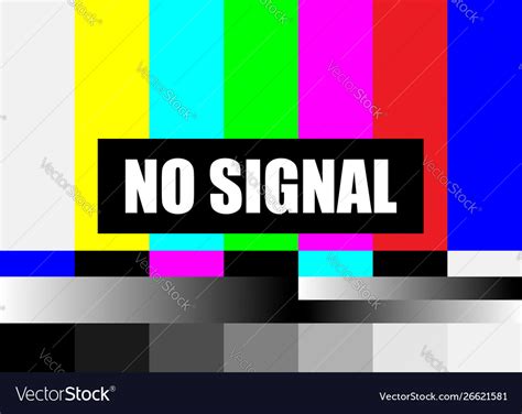 No Signal Tv Test Pattern Television Colored Vector Image