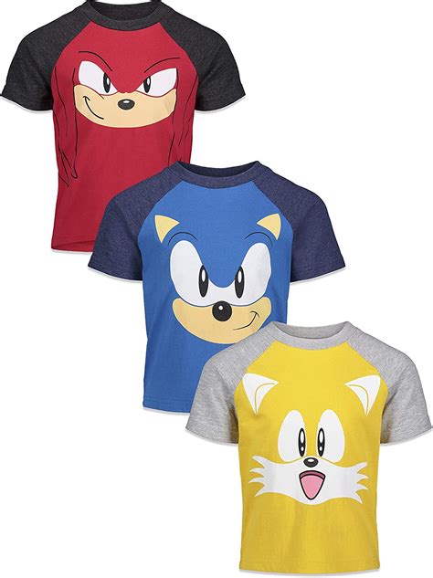 Sega Sonic The Hedgehog Boys 3 Pack Short Sleeve Graphic T