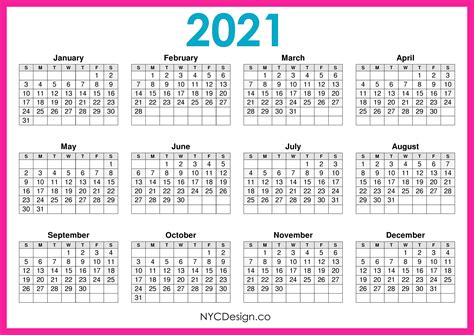 Free Blank Calendar 2021 Printable Free Letter Templates