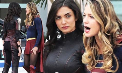 Melissa Benoist And Amy Jackson Argue Filming Supergirl Daily Mail Online
