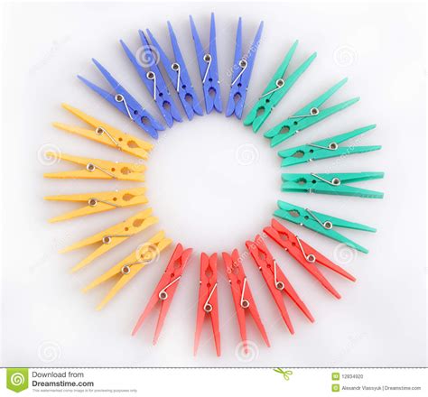 Multi Coloured Clothespins Stock Photo Image Of Clothespin 12834920