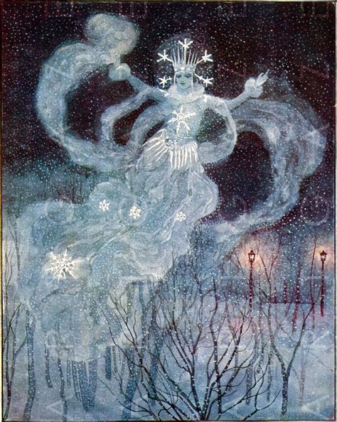 Stunning Snow Queen Vintage Illustration Winter Fairy Tale Etsy