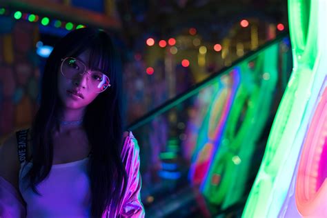 The Rebellious Girl In The Game Room With Neon Light Neon Photoshoot