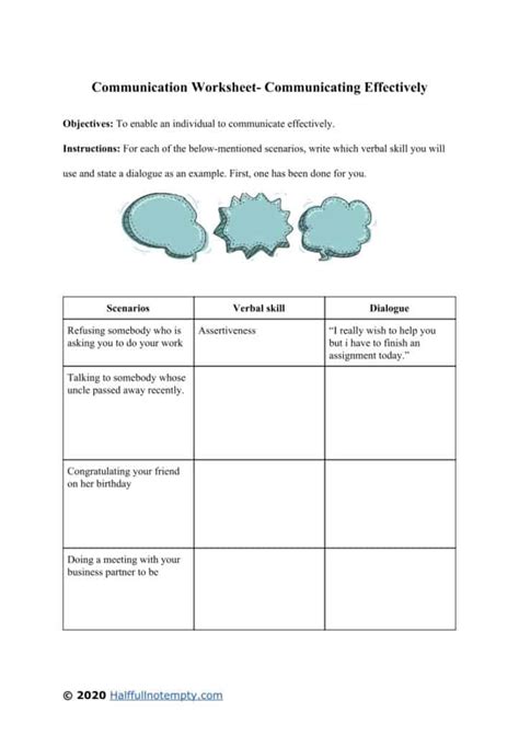 Some of these skills include good listening posted: Communication Worksheets (5)