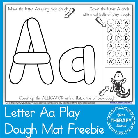 Alphabet Playdough Mat Letter Aa Your Therapy Source