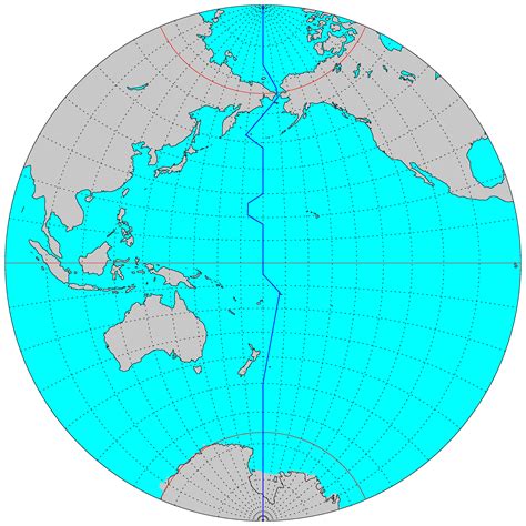 International Date Line On A Flat Map Images