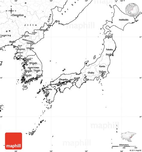 Blank Physical Map Of Japan United States Map