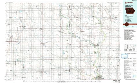 Humboldt topographical map 1:100,000, Iowa, USA