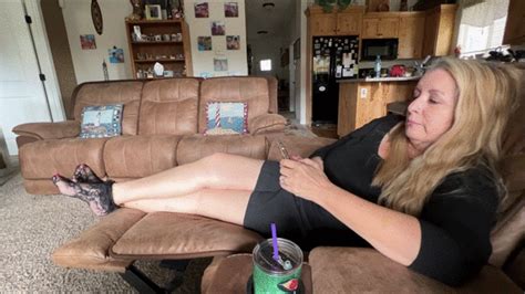 Deb Relaxing After Sex Wearing Her Lacy Fishnet Socks Then Slips On Her