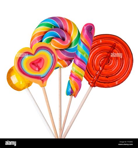 Lollipop Candy Set Different Sugar Candies On Sticks Assortment