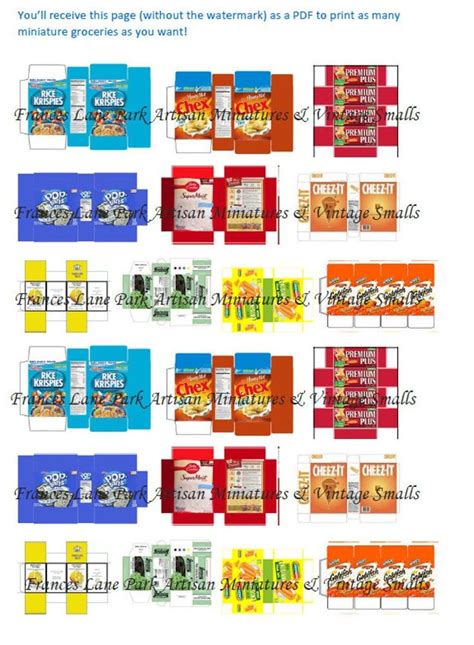 Printable Miniature Groceries Diy Dollhouse Accessories For Etsy In