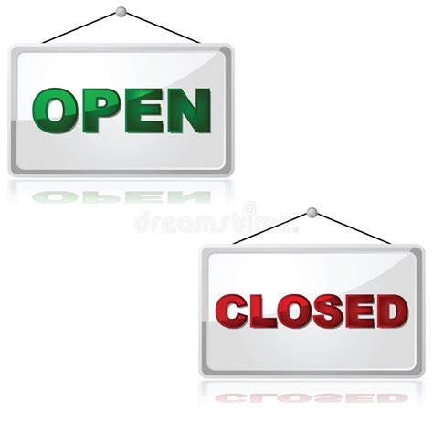 Open And Closed Signs Stock Vector Illustration Of Notice 27665752