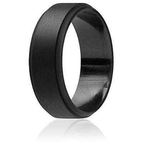Decor Silicone Step Edge Rubber Wedding Band Rings
