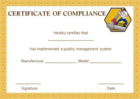 Pin on Certificate of compliance