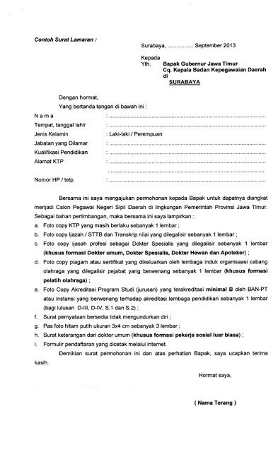 Semoga dapat memberikan manfaat yang berharga bagi. Contoh Format Surat Pernyataan Cpns 2014 - sfwer