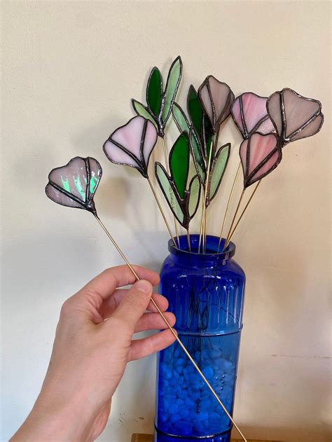 Build Your Own Bouquet Stained Glass Long Stem Flowers That Etsy