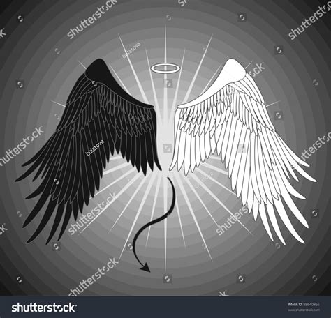 Angel Devil Wings Stock Vector 88640365 Shutterstock