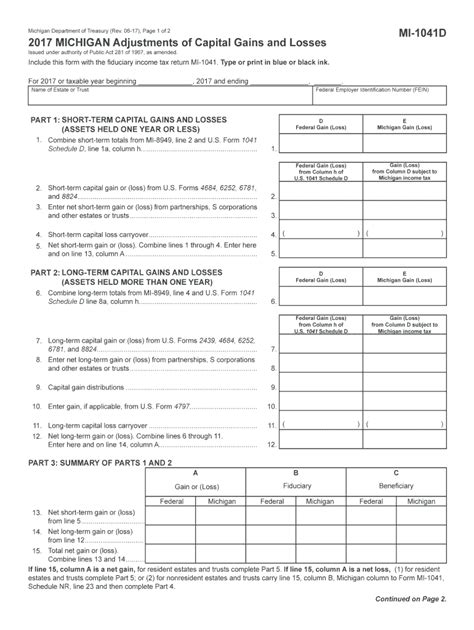 Michigan Fillable Tax Forms Printable Forms Free Online