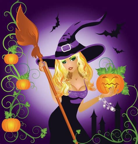Witch With Pumpkin Bag And Cat Stock Vector Image By ©karinacornelius 73783759
