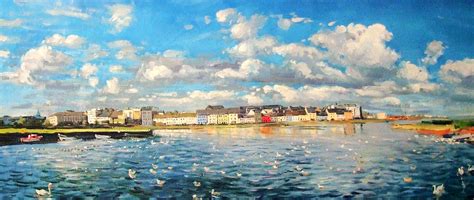 View Of Galway Harbour Painting By Conor Mcguire Fine Art America