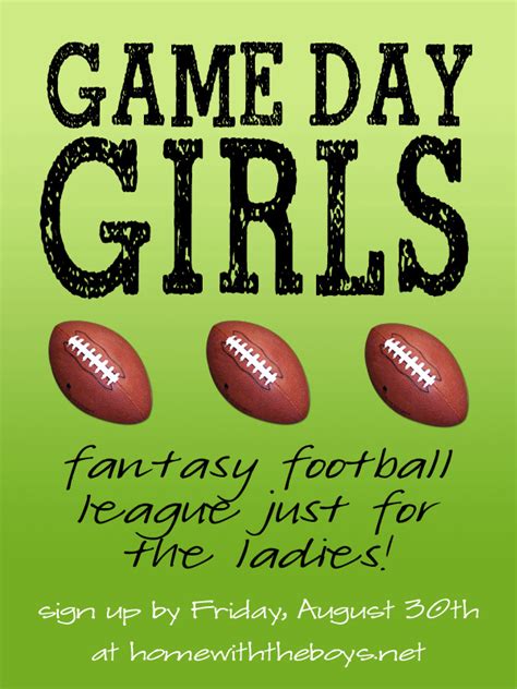 Game Day Girls: Fantasy Football for the Ladies! | Home ...