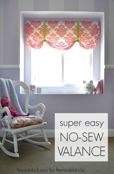 Follow this easy curtain method tutorial to create simple curtains you can… more (0 votes) fresh and fancy diy curtains. Remodelaholic | Easy No Sew Window Valance from a Crib Sheet