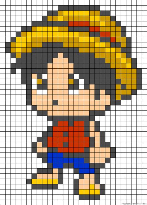 Khỉ D Luffy Pixel Art Hình Vẽ đơn Giản