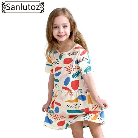Buy Girls Dress Cotton 2016 Brand Children Clothing
