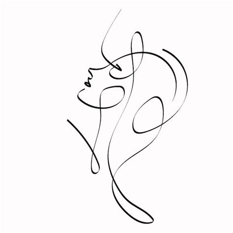 Premium Vector Beautiful Woman Face Silhouette Continuous Line Drawing Vector Illustration