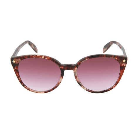 Womens Round Sunglasses Havana Pink Alexander Mcqueen Touch