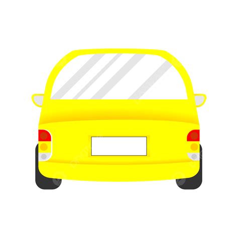 Yellow Car Back Yellow Car Car Back Transportation Png Transparent