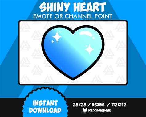 Cute Blue Shiny Hearts Twitch Emote Glossy Love Heart Etsy Australia