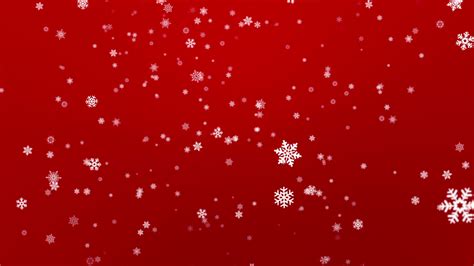 Snow Flakes Falling Seamless Loop Red Motion Background