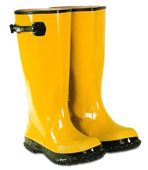Boston Industrial 17 Tall Over The Shoe Yellow Rubber Rain Boots