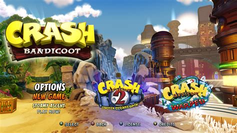 Main Menu Crash Bandicoot N Sane Trilogy Interface In Game