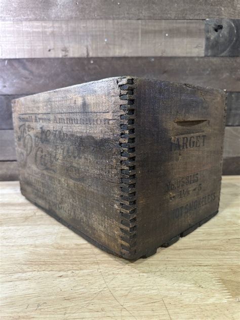 Vintage Peters Cartridge Co Wooden Box Small Arms Ammo Crate Finger