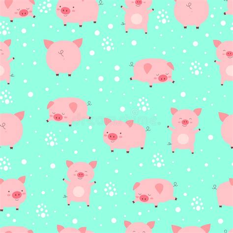 Cute Pink Little Pigs Illustration Stock Illustrations 1187 Cute