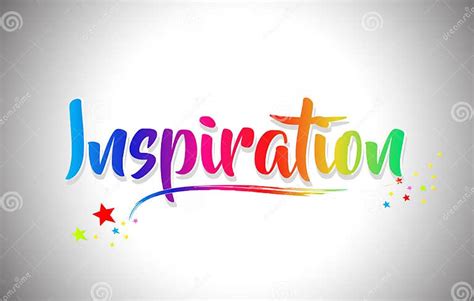 Inspiration Handwritten Word Text With Rainbow Colors And Vibrant