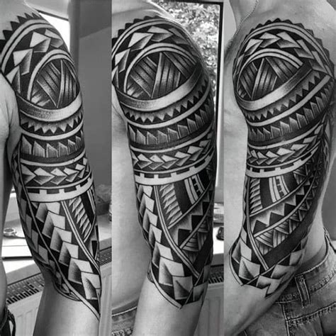 As society has learned to accept tattoos over the years, more guys are finally taking the jump and getting the sleeve of their dreams. 50 Polynesian Half Sleeve Tattoo Designs For Men - Tribal Ideas