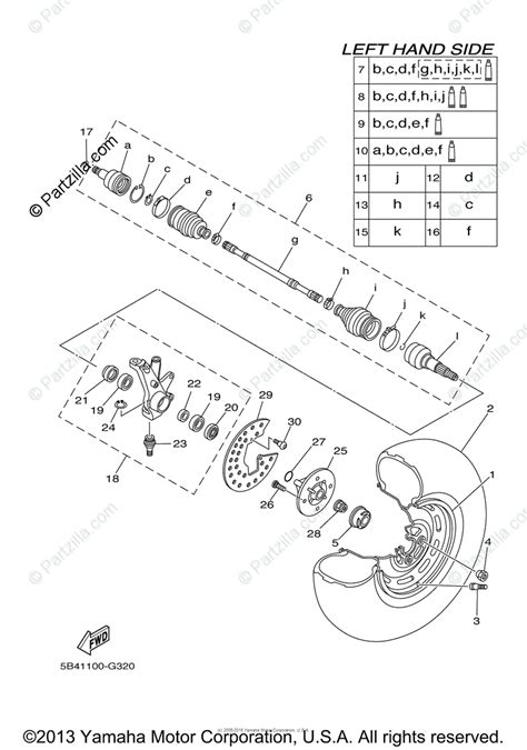Yamaha Side By Side 2008 Oem Parts Diagram For Front Wheel